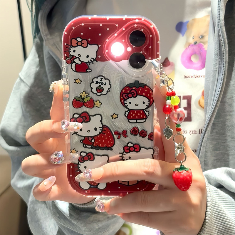 เคสโทรศัพท์IPhone 16 15 14 13 12Pro Max 11 XR XS Max 7 8 Plus SE2020 Loveสตรอเบอร์รี่สร้อยข้อมือการ์ตูนฝาครอบโทรศัพท์สําหรับIPhone 16Pro 16Plus Soft Case NYS – โปรปัง