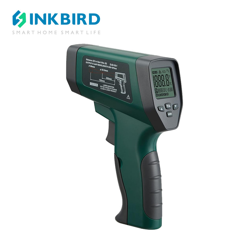 Inkbird เครื่องวัดอุณหภูมิ ปืนดิจิทัล อินฟราเรด เลเซอร์ ไม่สัมผัส จอแอลซีดี อินฟราเรด เทอร์โมมิเตอร์ สีเขียว
