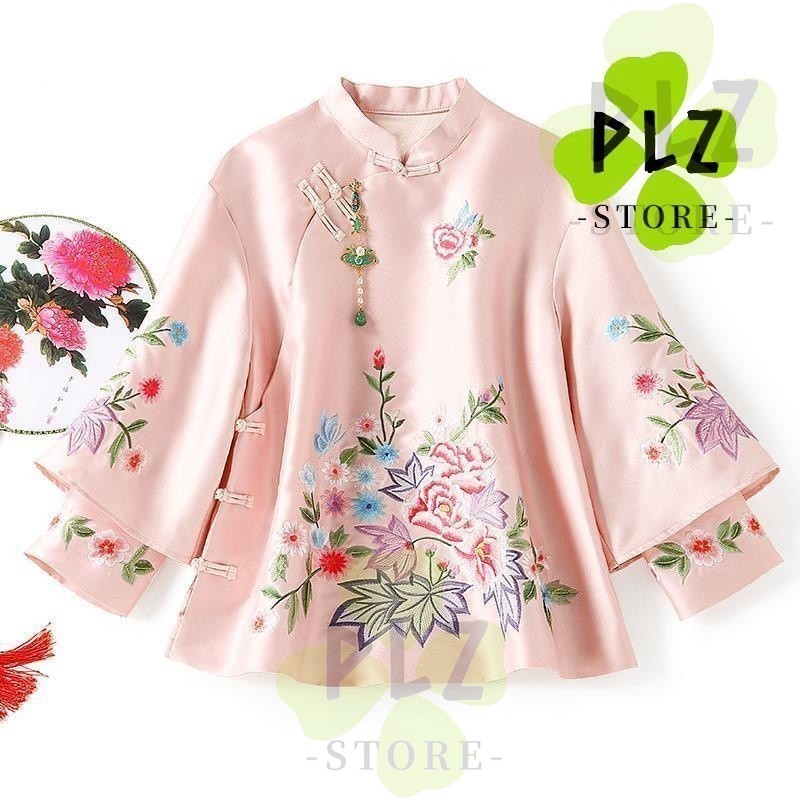 中国风 上衣 女 服 上衣 女 中式 top เสื้อผ้าปีใหม่ Hanfu เสื้อ Qipao TOP ปีใหม่ CNY Qipao Hanfu Cheongsam TOP เสื