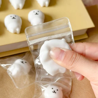 STARX 1-5PCS หมีขาวขนาดเล็ก Taba Squishy ของเล่น, ใหม่ช้า Rebound Mochi Fidget ของเล่น, Self Mocking Bear, ของเล่นบรรเทาความเครียด, ของขวัญสําหรับเด็กชายหญิงวันเกิด