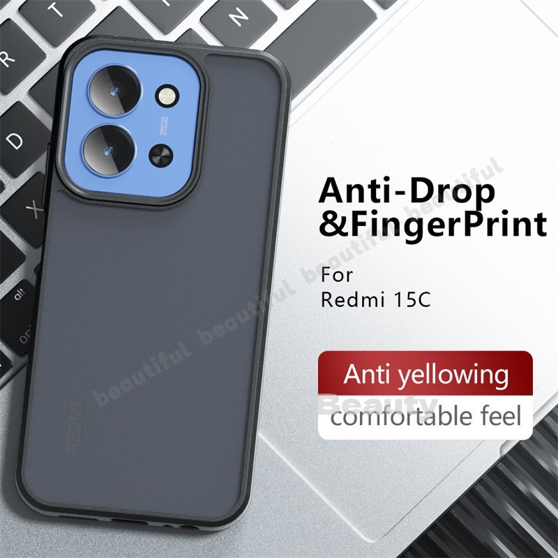 สําหรับRedmi15C 4GกรณีUltra Thin Matteโปร่งแสงClear Full ProtectionปลอกสําหรับRedmi 15C 15 C MI15C M