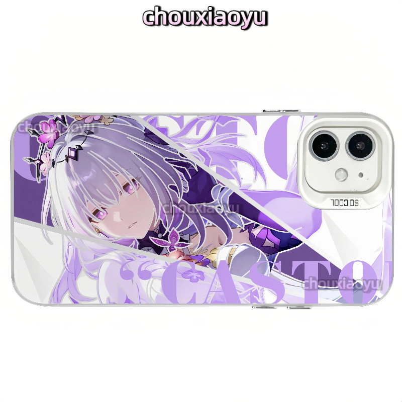 เหมาะสําหรับ VIVO IQOO15 IQOO13 IQOO12 IQOOZ9 IQOOZ10Turbo เคสโทรศัพท์หัก Honkai Star Rail Castorice อะนิเมะ Frosted สีเงิน