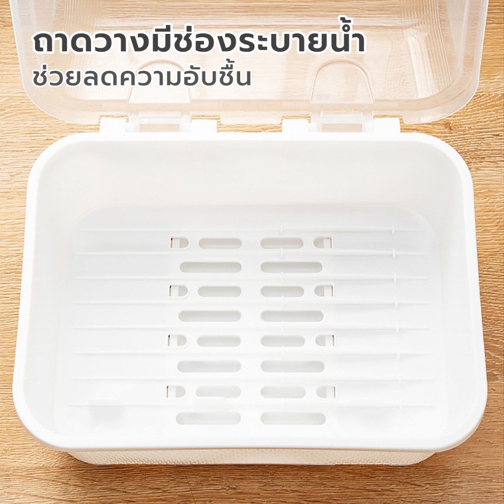 กล่องเก็บจาน ที่คว่ำจานกันฝุ่น dish rack สำหรับเก็บจาน ถ้วย เก็บช้อนและตะเกียบ เก็บจานชามสูงสุด30ใบ มีฝาปิด Hima life ราคา ถูกที่สุด ดีลบีเคเค แกลเลอรีภาพที่ 6