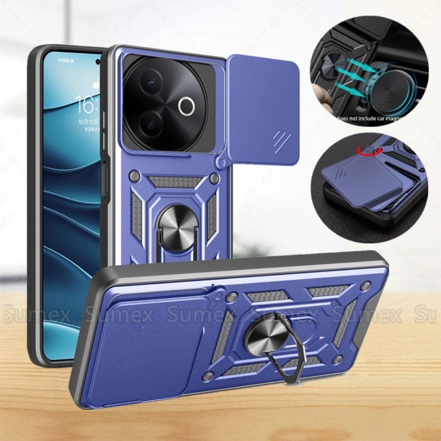 กันกระแทกแหวนสําหรับ Vivo Y39 Vivoy39 5G Push ดึงกล้องป้องกันปลอกโทรศัพท์ Hard ฝาหลัง Vevo Y 39 V244