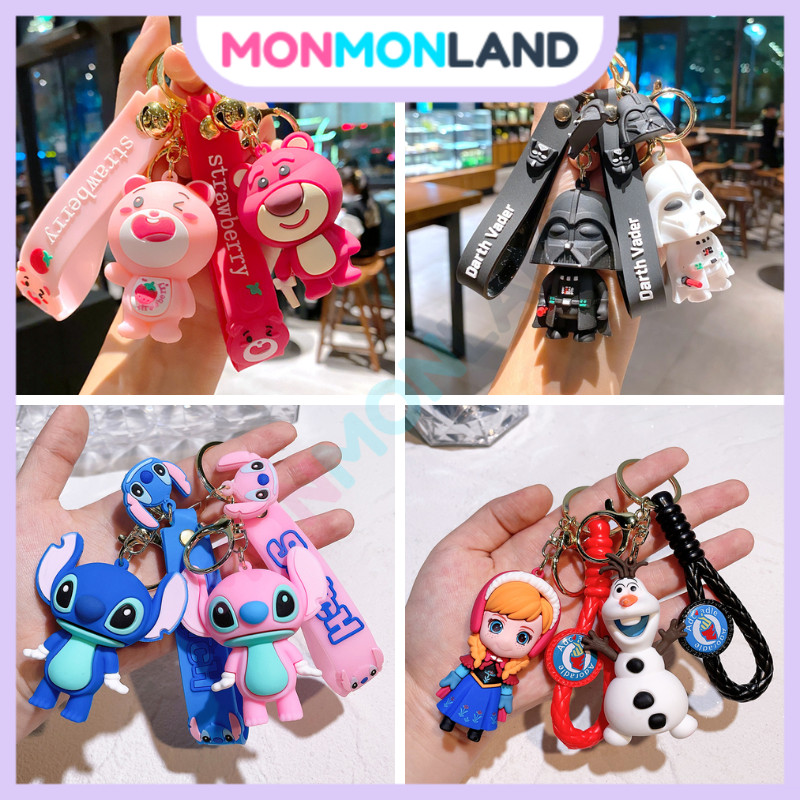 GANTUNGAN MM - MANY CHARACTERS Minion Zebra Stitch Naruto Shinchan Frozen Pendant Bag Keychain/Thick