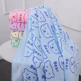 ผ้าเช็ดตัวสุดฮิต ลายสัตว์น่ารัก ลายหมี ขนาด 140x70 ซม เนื้อผ้านุ่ม ซับน้ำดี ใช้งานทน MJ30