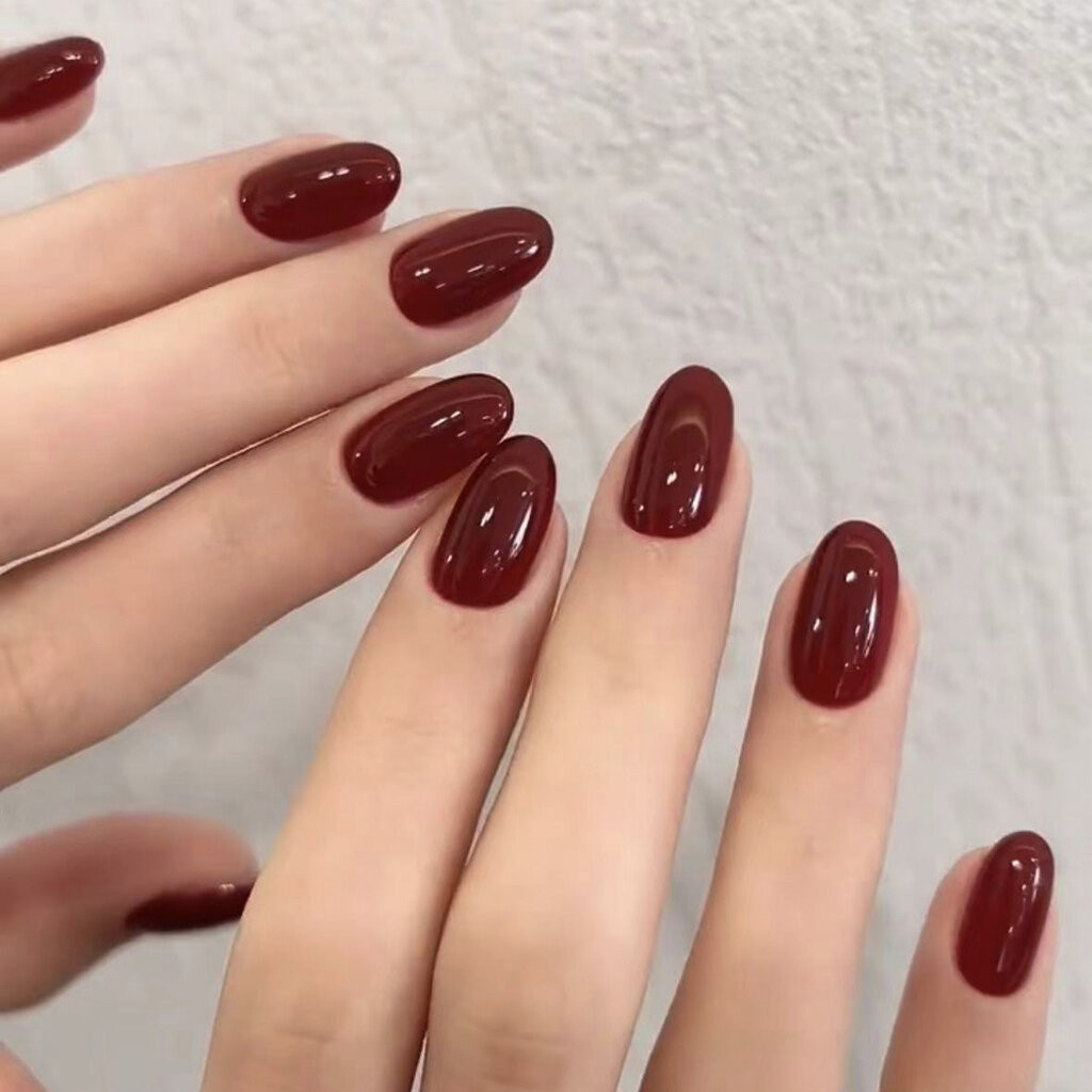 17POOL💙 เล็บปลอม ยาวกลาง ปลายมน เล็บสำเร็จรูป