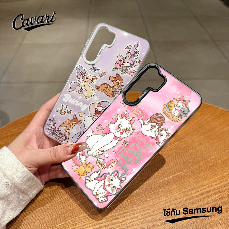 เคสโทรศัพท์ Samsung Galaxy A15 A54 A53 A52 A34 A50 A05 A05s A12 A13 A14 A23 A04 A03s A51 A21s A11 กระต่าย、กวางเล็กและแมว