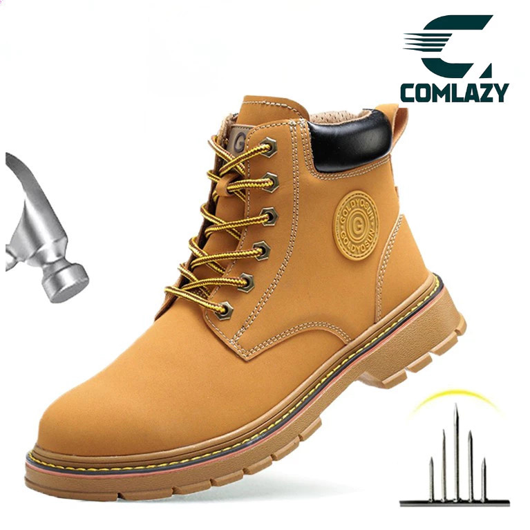 🔥พร้อมส่ง🔥 รองเท้าเซฟตี้ ไม่บีบเท้า Safety shoes หัวเหล็ก ป้องกันการแทงและป้องกันแรงกด ไซส์ 39-45