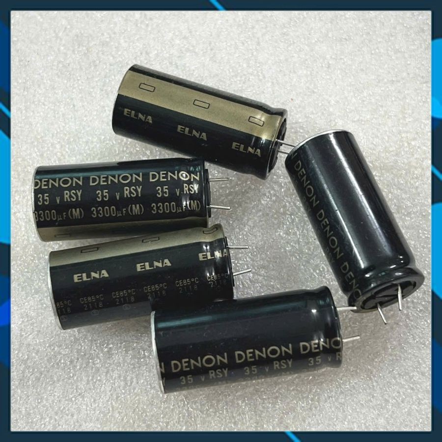 ELNA DENON CAPACITOR 35V 3300UF, 35V3300UF, 3300UF 35V (18x40x8mm)