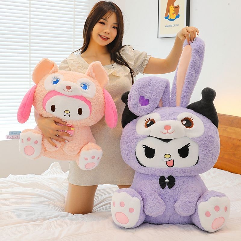 ตุ๊กตาของเล่นตุ๊กตาคุโรมิน่ารักขนาดใหญ่การเปลี่ยนแปลง ทํานอง ตุ๊กตาเตียงนอนตุ๊กตาสาวของขวัญ [การประกันคุณภาพ]