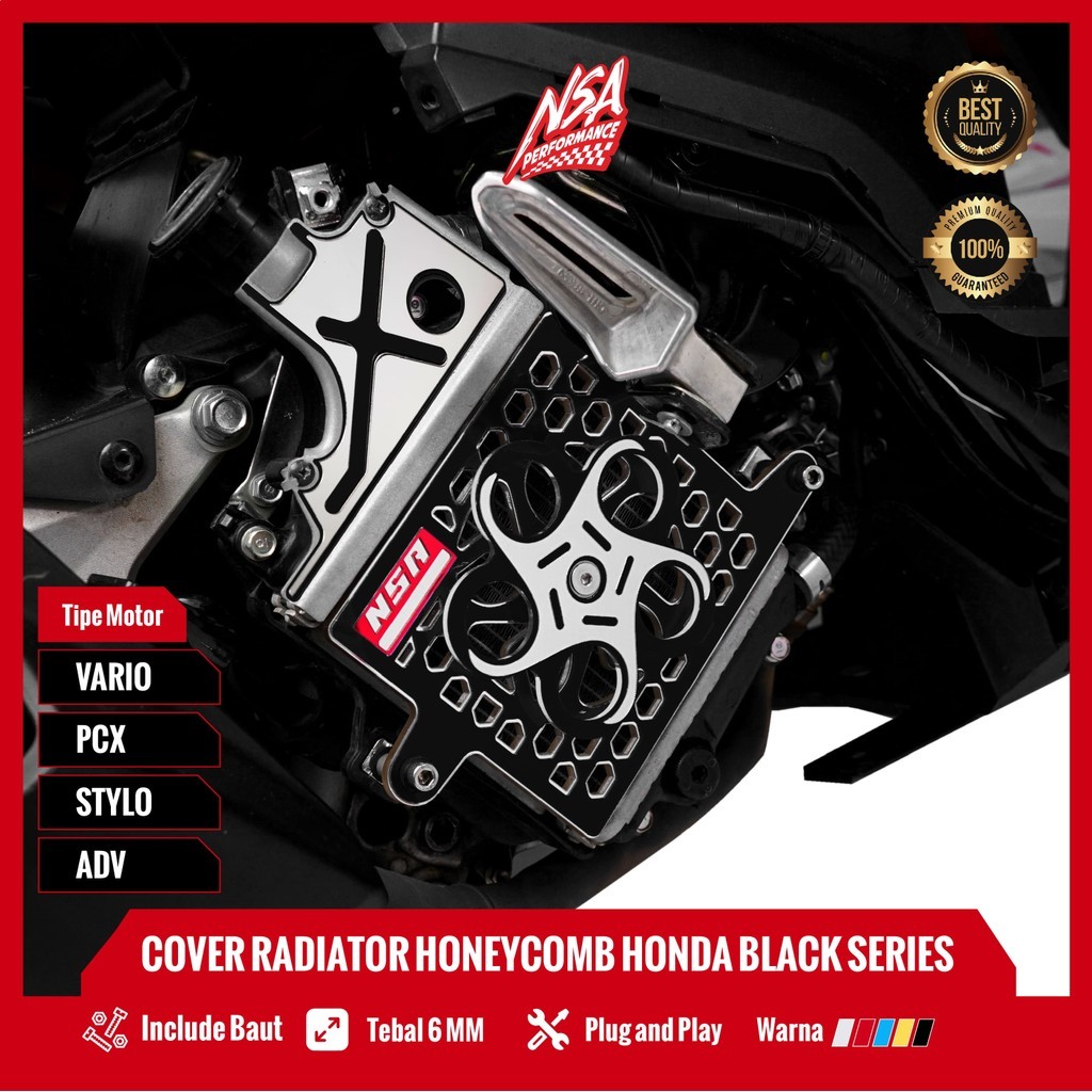 NSA แพคเกจฝาครอบหม้อน้ํา SPINNER HONEYCOMB HONDA SERIES VARIO, PCX, ADV, และ STYLO 150/160 HONDA HON