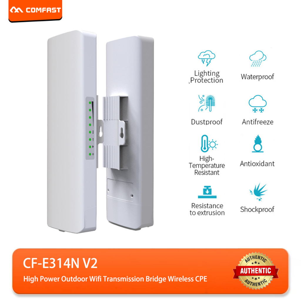 COMFAST CF-E314N V2 300Mbps Outdoor Wireless CPE/Bridge - 2.4GHz พร้อมเสาอากาศ Dual 14dBi