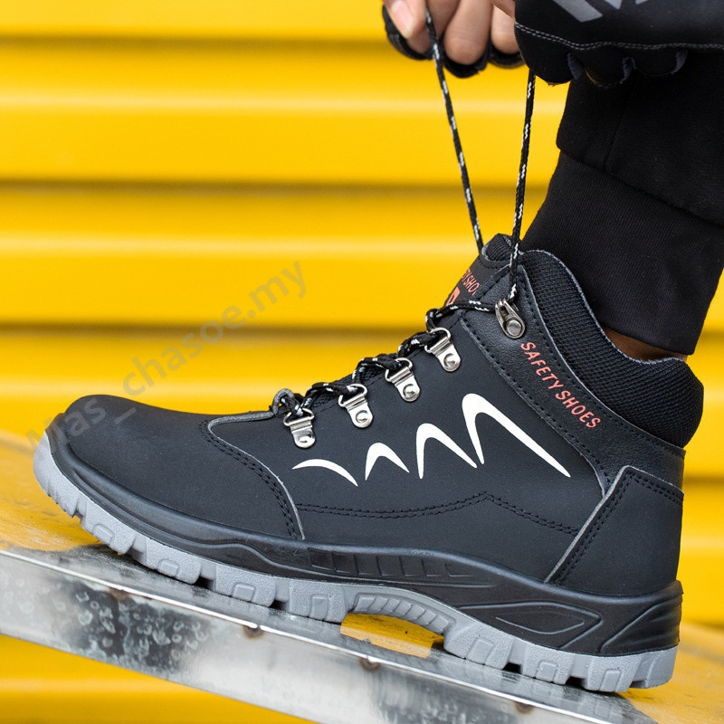 การประกันคุณภาพ รองเท้าเซฟตี้กันน้ํารองเท้าผู้ชาย High-Top Steel Toe-Toe Anti-Smashing Work Kevlar Midsole Anti-Puncture ป้องกันทําลาย Toe Oil Field ไฟฟ้าช่างเชื่อม