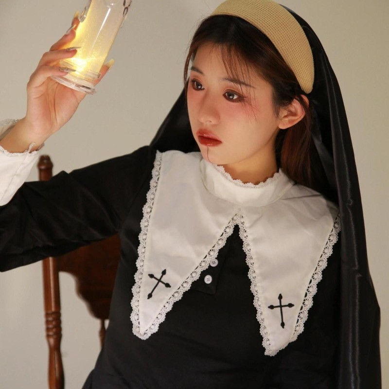 🎃halloween ฮาโลวีน🎃ชุดแม่ชีสไตล์โกธิค.dark สำหรับงานฮาโลวีน