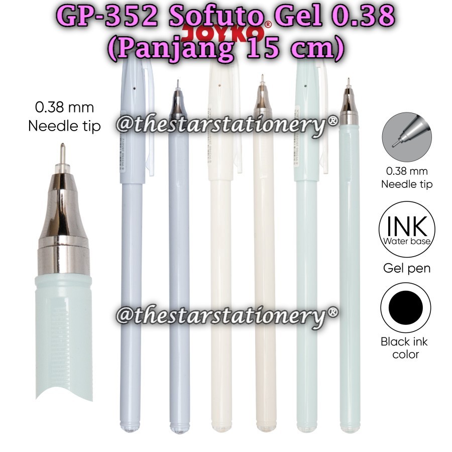 (1 แพ็ค มี 12 ชิ้น) WHOLESALE JOYKO GP-352 Sofuto Gel 0.38 Black Gelpen (1 แพ็ค มี 12 ชิ้น)