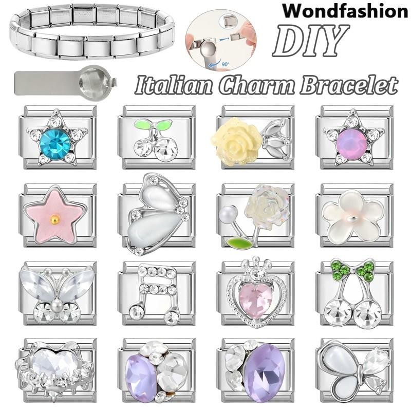สร้อยข้อมือ charm ผีเสื�อิตาเลียน love rose สแตนเลส เหมาะสำหรับทำเครื่องประดับ DIY และสไตล์เรโทร