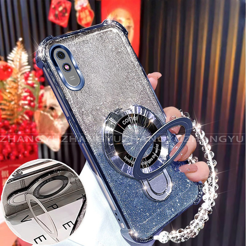 สําหรับ Redmi 9 9A 9T 9C 10A 10C 12C เคสโทรศัพท์ U-รูปไร้สายชาร์จวงเล็บสี่มุม anti drop สร้อยข้อมือเปลือกนิ่มโปร่งใส 014 ราคา ถูกที่สุด ดีลบีเคเค แกลเลอรีภาพที่ 2