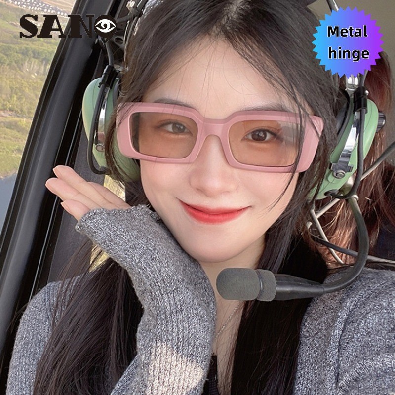 แว่นกันแดด Avocado Green สไตล์ย้อนยุคแบบยุโรปและอเมริกา สินค้าพร้อม COD