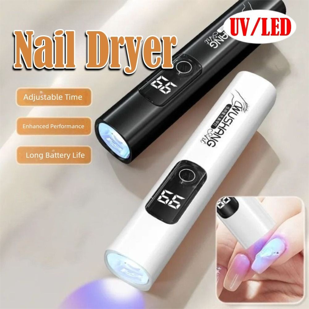 💅PUREHAIRBEAUTY เครื่องเป่าเล็บ,พร้อมจอแสดงผล LED UV Pen-Style UV Light, แบบพกพามือถือเล็บเจล Fast Curing UV LED โคมไฟเล็บเครื่องมือ