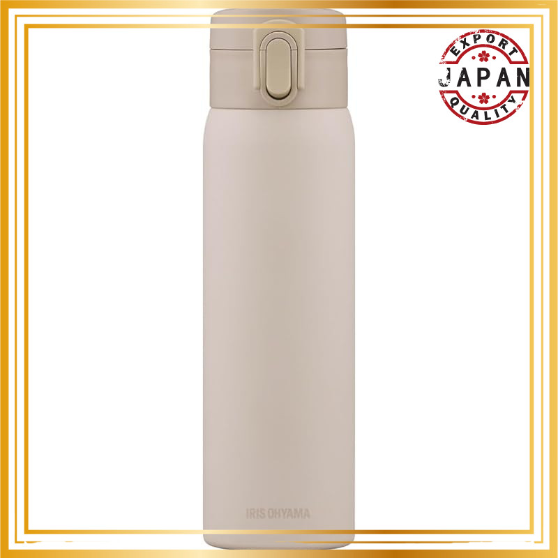Iris Ohyama Vacuum Insulated Water Bottle 500ml - Keeps drinks hot or cold for 6 hours - One-touch e