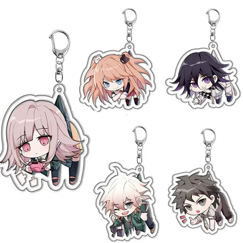 Danganronpa พวงกุญแจอะคริลิค สองด้าน จี้ฟิกเกอร์เกม Nanami ChiaKi Nagito Komaeda น่ารัก