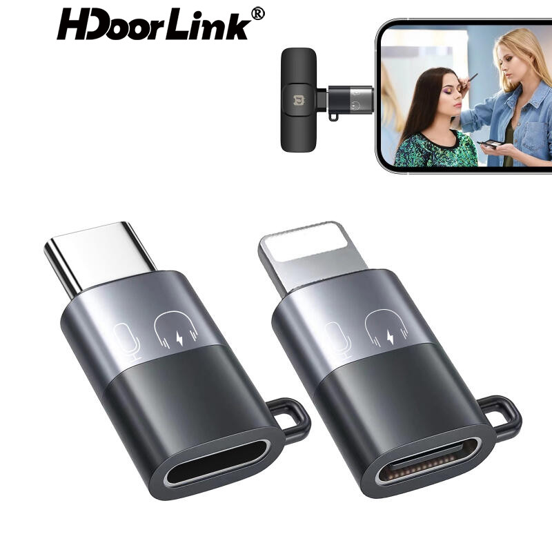 Hdoorlink USB TYPE C ถึง ios OTG อะแดปเตอร์ 8 พินสําหรับ ios 15 14 13 12 11 Pro X XR XS Max Pad ไมโครโฟน TYPE-C ตัวเชื่อมต่อเสียง
