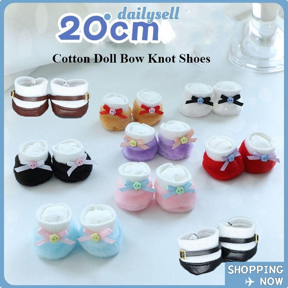 Daily Doll Clothes Accessories, Fashion PU Leather & Cloth Bow Knot Shoes, High Quality Mini Cute 13 Styles DIY Toys for 20cm Cotton Doll/for 1/12 Dolls