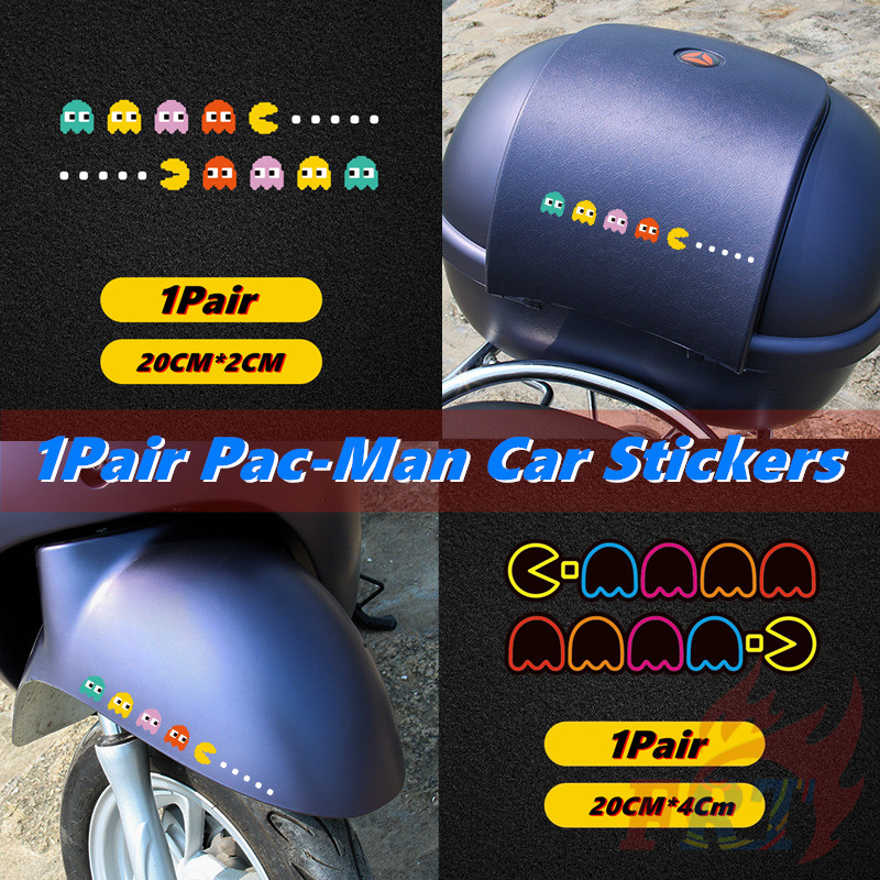 ❉ สติ๊กเกอร์ติดรถ Game Pac-Man ❉ สติกเกอร์ ดูเดิล รถยนต์ 1 คู่รถจักรยานยนต์สติกเกอร์ตกแต่งจักรยาน