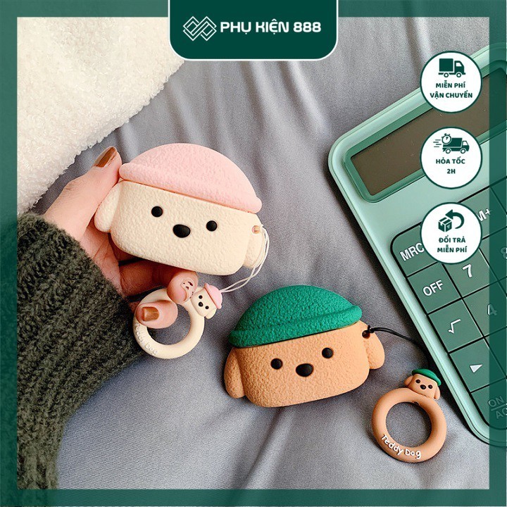 เคสซิลิโคน Airpods Pro สุนัขสวมหมวก - PK444