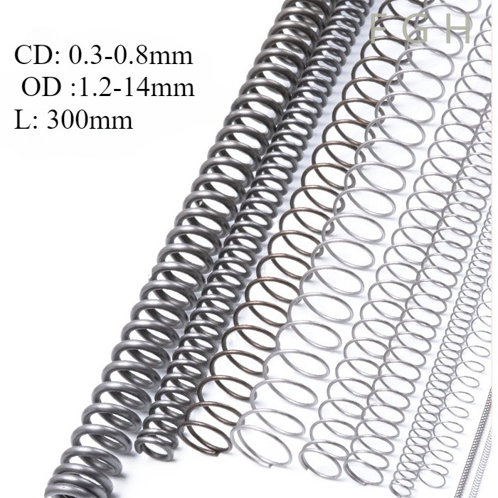 [FGHYT-1-y] สปริงกด-สปริงดัน ขนาด สแตนเลส 304 (เส้นผ่าศูนย์กลางสายไฟ 0.3-0.8มม เส้นผ่านศูนย์กลางภายนอก 1.2-14มม. ยาว 300มม.)compression spring SUS304