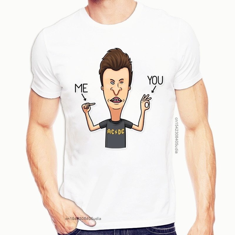 Beavis และ Butthead Beavis & Butthead พิมพ์เสื้อยืด Tshirt สําหรับผู้ชายและผู้หญิงชายธรรมดา Crazy Te