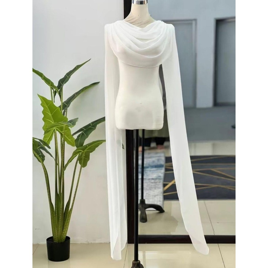 ฝาหยดกึ่งสําเร็จรูป HIJAB NIKAH/ ทูน่า/ ทราย โดย Allin Fashions