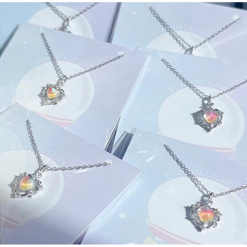 สร้อยสแตนเลส 🩷 ลด 80.-💜โค้ดหน้าร้าน💗 𝓅𝓇𝒾𝓃𝒸𝑒𝓈𝓈 𝐻𝑒𝒶𝓇𝓉  💜 สร้อยคอเงินแท้𝟫𝟤.𝟧% สร้อยคอ (37Z) จี้หัวใจคริ