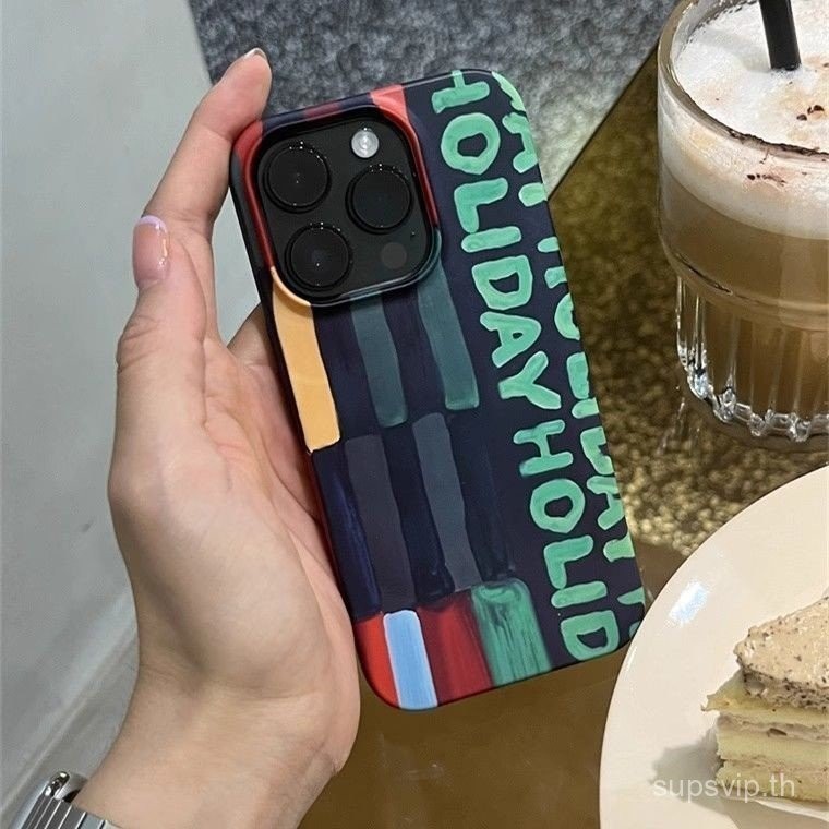 เคสโทรศัพท์กราฟฟิตีภาษาอังกฤษแบบสร้างสรรค์สำหรับ iPhone 15 14 PRO MAX 15 PLUS กันฝุ่น XR 8 PLUS XR 7 plus XS เคสซิลิโคน MAX 12 13 PRO MAX 11กันกระแทกกันตก xnwk
