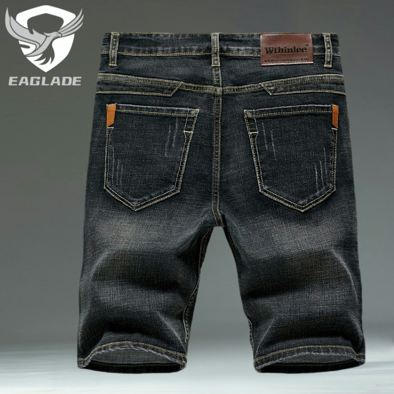 Eaglade Denim Cargo Jeans Pants Short for Men 517 สีดํา สีเทา ยืด J10