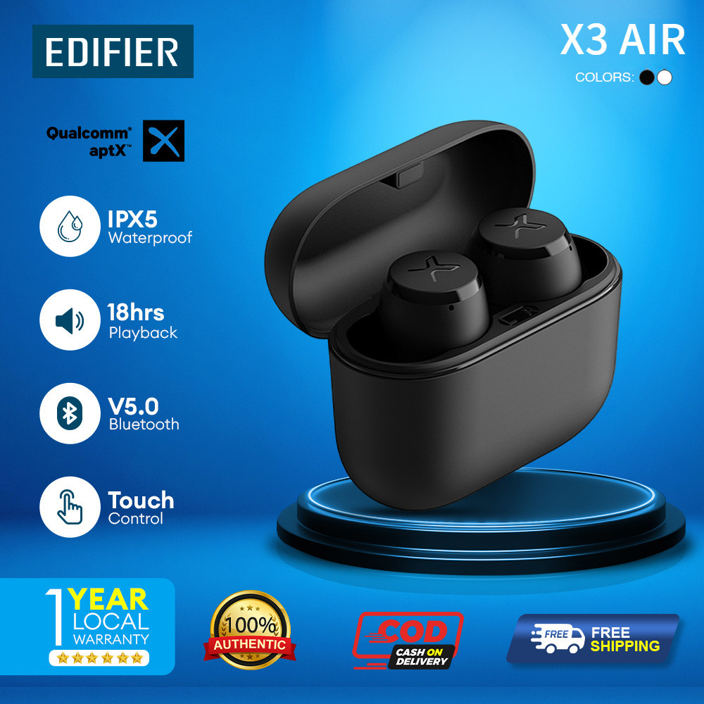 Edifier X3S อากาศ TWS หูฟังไร้สายบลูทูธบลูทูธ5.2ผู้ช่วยเสียงการควบคุมแบบสัมผัสได้ถึง28hrs การเล่น/X3