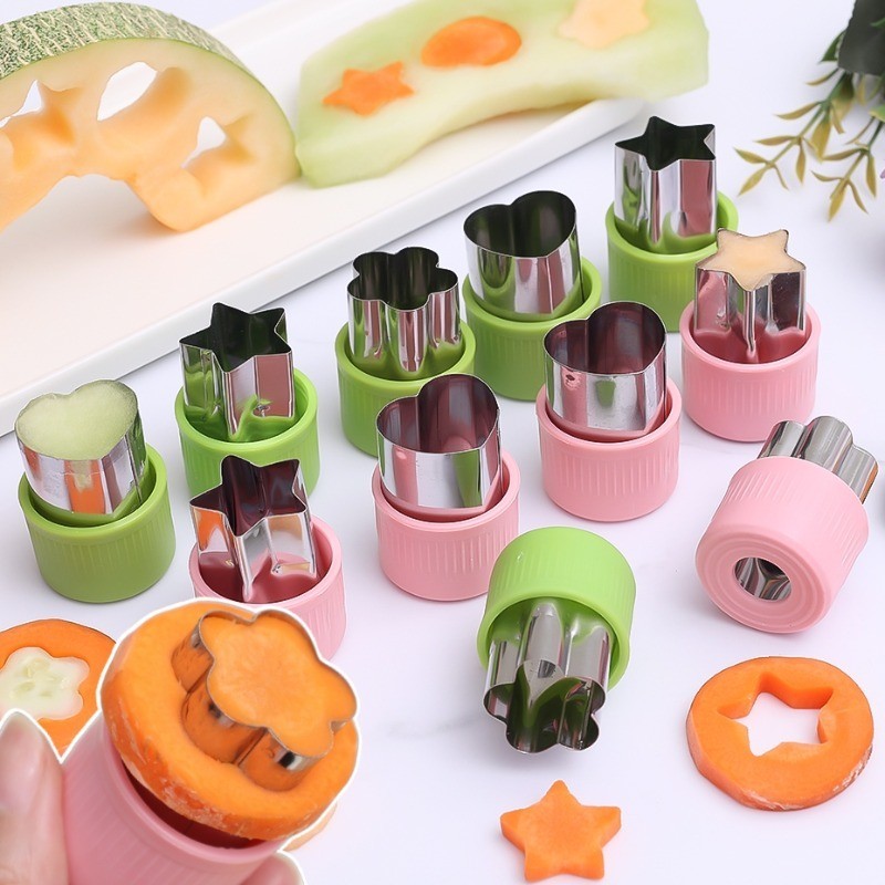 6ชิ้นผักผลไม้ลายนูนแม่พิมพ์-diy Pastryแสตมป์แม่พิมพ์-สแตนเลสอาหารตัดแม่พิมพ์-หัวใจ,ดอกไม้,รูปดาว-Wontonเครื่องตัดบิสกิต-Kitchen Cook Gadget