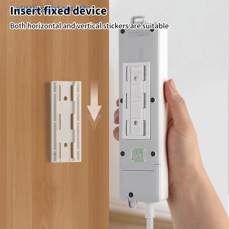 Alittlese ติดผนังปลั๊กผู้ให้บริการสติกเกอร์ Punch-free Home Self-Adhesive Socket Fixer Cable Wire Organizer Power Strip Holder TH