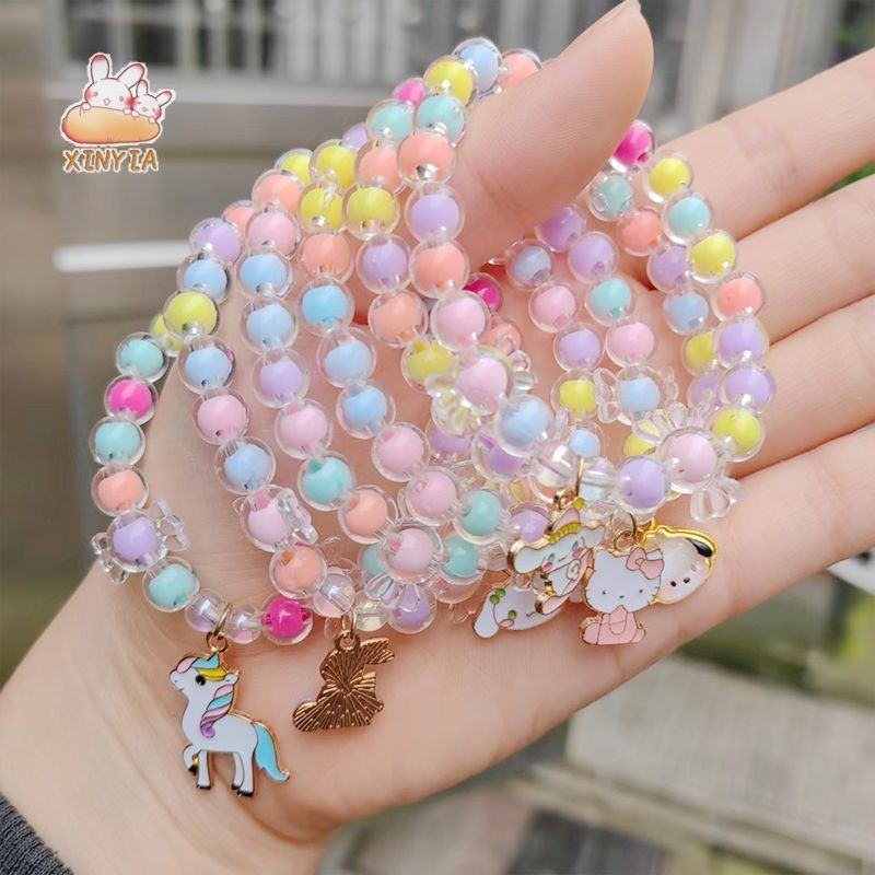 วงศ.ม.-เด็กสร้อยข้อมือลูกอมสีสร้อยข้อมือลูกปัดการ์ตูนจี้สร้อยข้อมือเดิมxinyia.thส