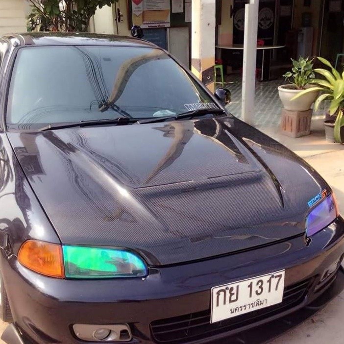 Econ GT ฝากระโปรงคาร์บอน ไฟเบอร์ - คาร์บอน เคฟล่า HONDA Civic EG 3 Door ลายสอง ฝาคาร์บอน รับประกัน ไม่ลอก ไม่เหลือง