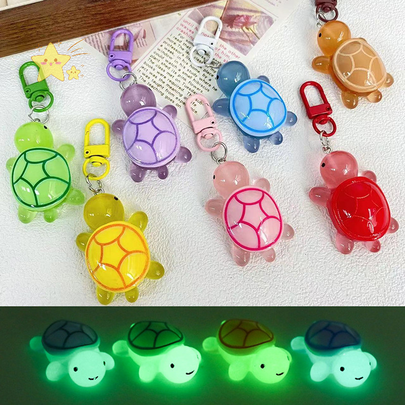 [JBTH] การ์ตูนเรซิ่นเต่าเรืองแสงเครื่องประดับพวงกุญแจ Glow-in-the-dark สีเต่าพวงกุญแจกระเป๋าจี้ Accessor แฟนของขวัญ [JB]
