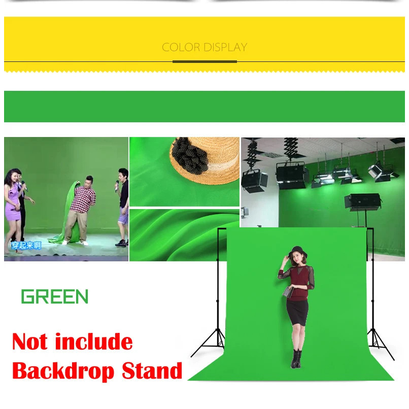 Photo Studio ฉากเขียว 3x6m Green Screen Polyester Cotton Cloth Photography Chromakey Background Backdrop