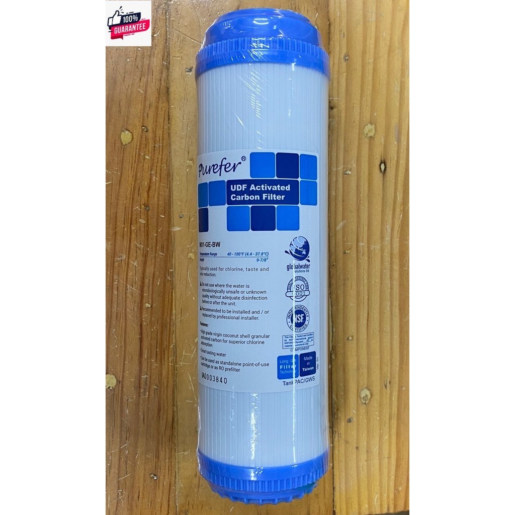 ใส้กรอง UDF Activated Cabon Filter  GAC  สำหรัคลอรีน ปรัรสชาติน้ำ made in Taiwan
