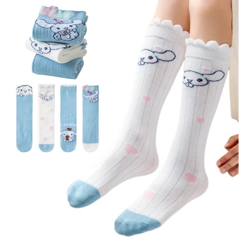 SANRIO ซานริโอ สาวถุงเท้า คุโรมิ ซินนามอนโรล บ้านถุงเท้าอบอุ่น น่ารัก การ์ตูนผ้าฝ้ายระบายอากาศน่ารักสาวถุงเท้าผู้หญิงถุงเท้า