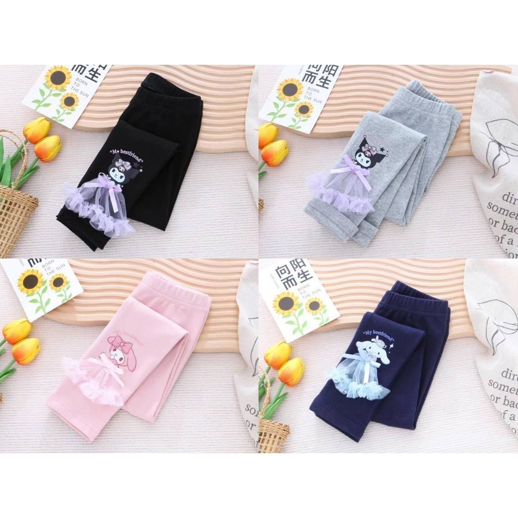 ขายดี กางเกงเลกกิ้ง ลาย Kuromi Melody Cinnamoroll Sanrio ผ้ายืดนุ่ม กระชับพอดี✨✨