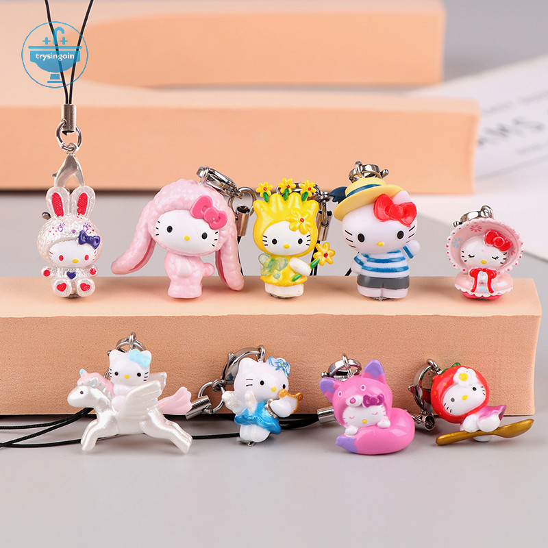 [trysingoin] Kawaii Sanrio Hello Kitty โทรศัพท์ Chain Cinnamoroll จี้ Charm หวานหูฟังกรณีเชือกแขวน Anti-Lost Lanyard กระเป๋าตกแต่ง TH