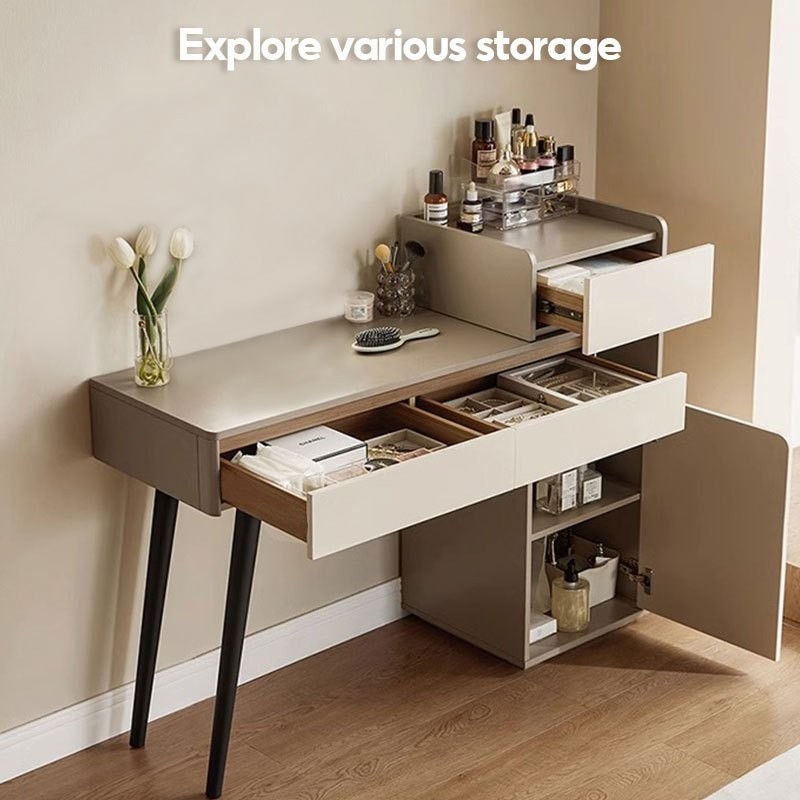 โต๊ะเครื่องแป้ง KUCA เรียบง่าย ทันสมัย ​​พร้อมลิ้นชักเก็บของ โต๊ะทำงาน โต๊ะเครื่องแป้งอเนกประสงค์ Me