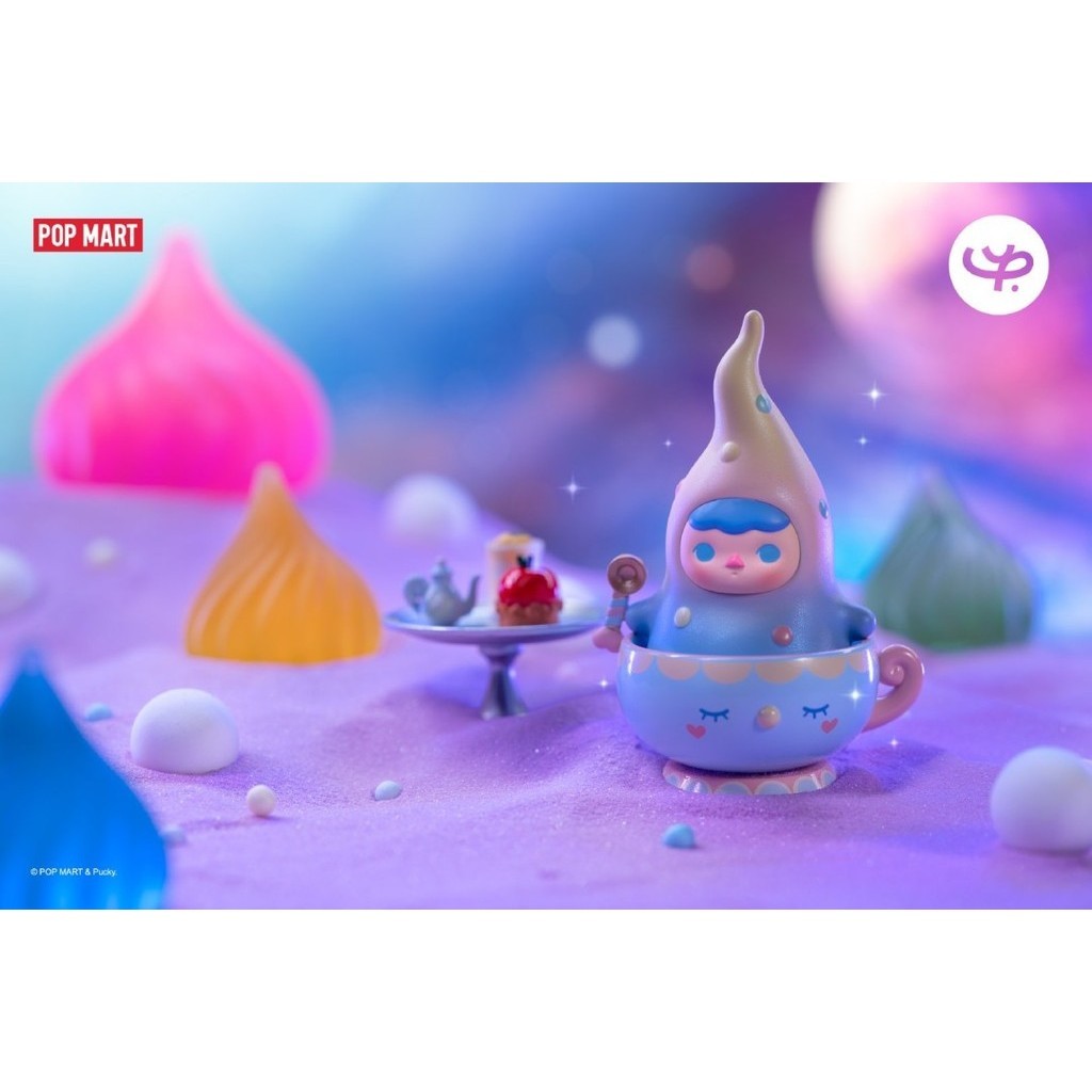 【secret】Popmart Pucky Pucky Pucky Elf Animal Tea Party Series Mystery Box Figure เครื่องประดับอินเทรนด์ของขวัญของเล่นน่ารัก