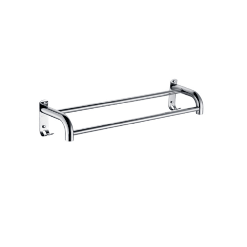 room_shop101 Iris ราวพาดผ้าแบบคู่พร้อมขอแขวน 2 ขอ รุ่น JDL-SG24 ขนาด 60 ซม.